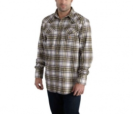 Men\'s Flame-Resistant Snap Front Plaid Shirt