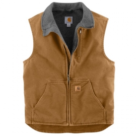 Sandstone Mock-Neck Vest / Sherpa Lined