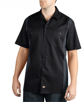 Two-Tone Short Sleeve Work Shirt